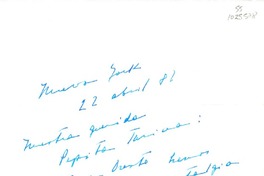 [Carta] 1982 abril 22, New York [a] Oreste Plath  [manuscrito] Humberto Díaz Casanueva.