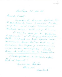 [Carta] 1986 febrero 17, Santiago, Chile [a] Oreste Plath  [manuscrito] Humberto Díaz Casanueva.