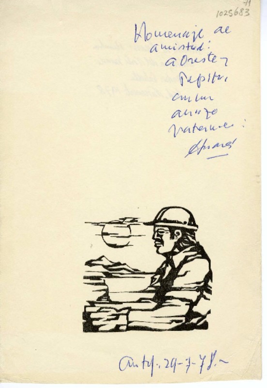 [Carta] 1978 julio 24, Antofagasta, Chile [a] Oreste Plath  [manuscrito] Andrés Sabella.