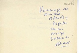 [Carta] 1978 julio 24, Antofagasta, Chile [a] Oreste Plath  [manuscrito] Andrés Sabella.