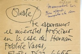 [Carta] 1984 abril 14, Santiago, Chile [a] Oreste Plath  [manuscrito] Miguel Arteche.