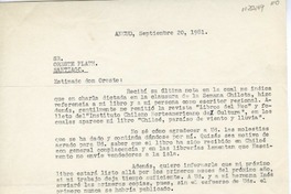 [Carta] 1981 septiembre 20, Ancud, Chile [a] Oreste Plath, Santiago  [manuscrito] Duncan Gilchrist.
