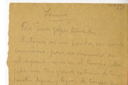 Lenin  [manuscrito] Vicente Huidobro.