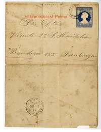 [Carta] 1901 enero 12, Santiago, Chile [a] Vicente Huidobro  [manuscrito] Vicente García-Huidobro.