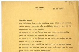 [Carta] 1968 noviembre 28, Isla Negra, Chile [a] Hans Ehrmann  [manuscrito] Pablo Neruda.