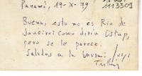 [Tarjeta] [1979] octubre 19 [a] [un amigo]  [manuscrito] Jorge Teillier.