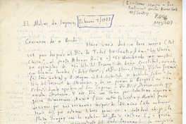 [Carta] 1983 febrero 9, Santiago, Chile [al] Cocinero de Abordo  [manuscrito] Jorge Teillier.