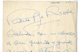 [Carta] 1963 julio 17, Vallenar, Chile [a] Alfonso Alcalde  [manuscrito] Pablo de Rokha.