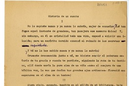 Historia de un cuento  [manuscrito] Rafael Maluenda.