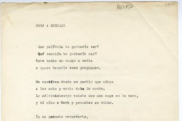 Carta a Mariana  [manuscrito] Jorge Teillier.