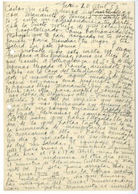 [Carta] 1953 abril 20, París, Francia [a] Carlos [Italia]  [manuscrito] Stella Corvalán.
