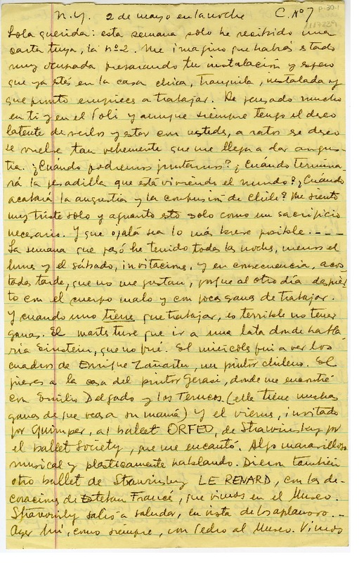 [Carta] 1949 mayo 2, Nueva York [a] Lola Falcón  [manuscrito] Luis Enrique Délano.