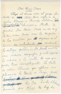 Don Mario Osses  [manuscrito] Joaquín Edwards Bello.