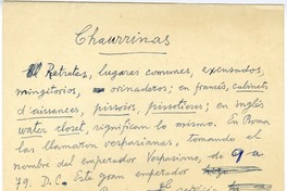 Chaurrinas  [manuscrito] Joaquín Edwards Bello.