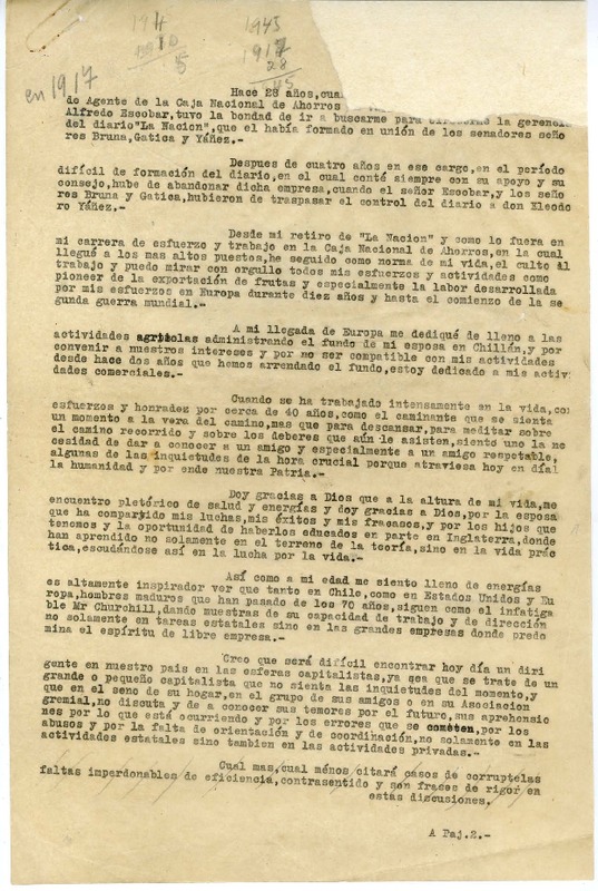 [Carta] 1945?, Santiago, [Chile] [a] Joaquín Edwards Bello  [manuscrito] Alberto Zavala Varas.