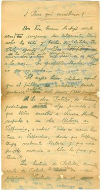 Para qué escribimos?  [manuscrito] Joaquín Edwards Bello.