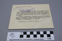 [Carta] 1954 jul. 8, Villarica, Chile [a] Pablo Neruda  [manuscrito] Oscar Lagos Riquelme.
