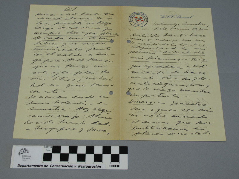 [Carta] 1930 jun. 8, Sabang, Sumatra [a] Raúl Silva Castro  [manuscrito] Pablo Neruda.
