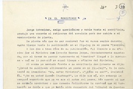 En el ministerio  [manuscrito] Juan Guzmán Cruchaga.