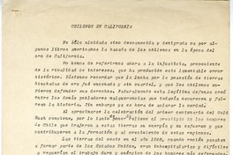 Chilenos en California  [manuscrito] Juan Guzmán Cruchaga.
