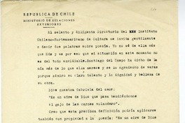 [El selecto y diligente directorio...]  [manuscrito] Juan Guzmán Cruchaga.