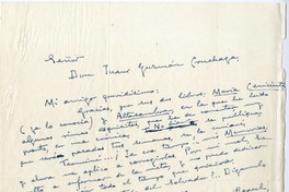 [carta] 1961 mayo 16, Buenos Aires, Argentina [a] Juan Guzmán Cruchaga  [manuscrito] Eduardo Yamarois.