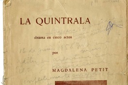 La Quintrala  [manuscrito] Magdalena Petit.