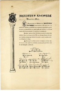 Diploma del Instituto Nacional  [manuscrito] Magdalena Petit.