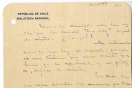 [Tarjeta] 1917, Santiago, Chile [a] Pedro Prado  [manuscrito] Fernando Santivan.