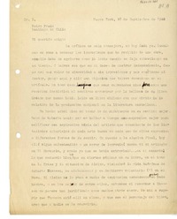 [Carta] 1922 septiembre 22, New York [a] Pedro Prado  [manuscrito] Benito Rebolledo.