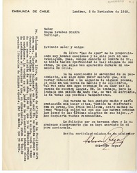 [Carta] 1952 noviembre 5 Londres, Inglaterra [a] Roque Esteban Scarpa  [manuscrito] Salvador Reyes.