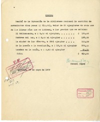 [Recibo] 1939 mayo 30, Santiago, Chile [a] Biblioteca Nacional de Chile  [manuscrito] Manuel Rojas.