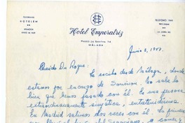 [Carta] 1957 julio 3, Málaga, España [a] Roque Esteban Scarpa  [manuscrito] Carlos Ruiz-Tagle.