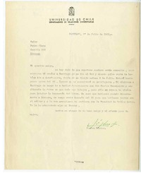 [Carta] 1965 julio 1, Santiago, Chile [a] Pedro Olmos  [manuscrito] Carlos Sander.