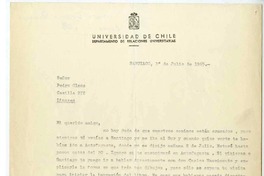 [Carta] 1965 julio 1, Santiago, Chile [a] Pedro Olmos  [manuscrito] Carlos Sander.