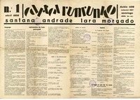 Cartel runrúnico  [manuscrito] Francisco Santana, Clemente Andrade, Raúl Lara y Benjamín Morgado.