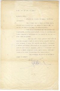 [Carta] 1962 noviembre 1, Santiago, Chile [a] Pedro Olmos  [manuscrito] Augusto Santelices.