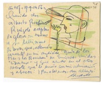 [Tarjeta] 1956 septiembre 9, Antofagasta, Chile [a] Alberto Ried, Santiago, Chile  [manuscrito] Andrés Sabella.