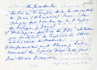 [Carta] [1991], [Santiago], [Chile] [a] Oreste Plath  [manuscrito] Humberto Díaz Casanueva.