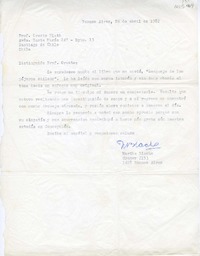 [Carta] 1982 abril 26, Buenos Aires, Argentina [a] Oreste Plath, Santiago de Chile  [manuscrito] Martha Blache.