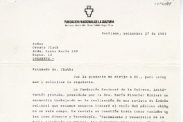 [Carta] 1983 septiembre 27, Santiago, Chile [a] Oreste Plath  [manuscrito] Eduardo Tagle Moreno.