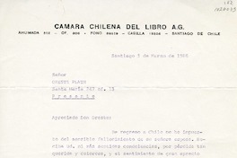 [Carta] 1986 marzo 5, Santiago, Chile [a] Oreste Plath  [manuscrito] Héctor Velis Meza.