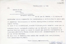 [Carta] 1986 marzo, Osorno, Chile [a] Oreste Plath  [manuscrito] Federico Tatter Oñate.