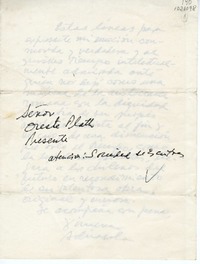 [Carta] 1986, Santiago, Chile [a] Oreste Plath  [manuscrito] Ximena Adriazola.