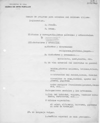 Ensayo de programa para estudios del folklore chileno  [manuscrito] Oreste Plath.