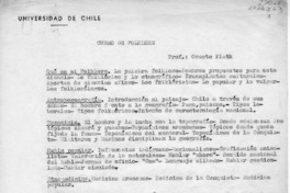 [Cursos sobre folklore chileno]  [manuscrito] Oreste Plath.