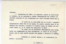 [Carta] [1940?], Rancagüa, Chile [a] Gonzalo Drago  [manuscrito] Oscar Castro.