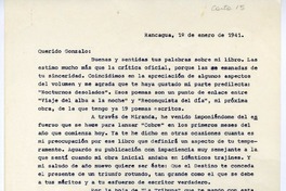 [Carta] 1941 enero 1, Rancagüa, Chile [a] Gonzalo Drago  [manuscrito] Oscar Castro.