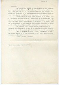 [Carta] 1937, [Rancagüa, Chile] [a] [Gonzalo Drago]  [manuscrito] Oscar Castro.