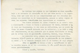 [Carta] 1937, [Rancagüa, Chile] [a] [Gonzalo Drago]  [manuscrito] Oscar Castro.
